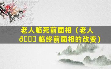 老人临死前面相（老人 🍀 临终前面相的改变）